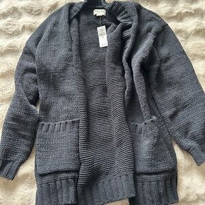 NWT American Eagle AE Knit Soft Cardigan Black Pockets